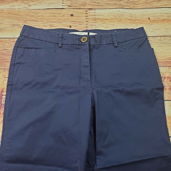 Sag Harbor Womens Size 10 Cropped Capri Pants Solid Navy Blue Stretch Nautical - Picture 4 of 11